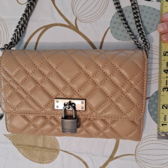 Kurt Geiger Brixton Tan Quilted Leather Wallet on Chain Crossbody Shoulder Bag - Picture 8 of 15